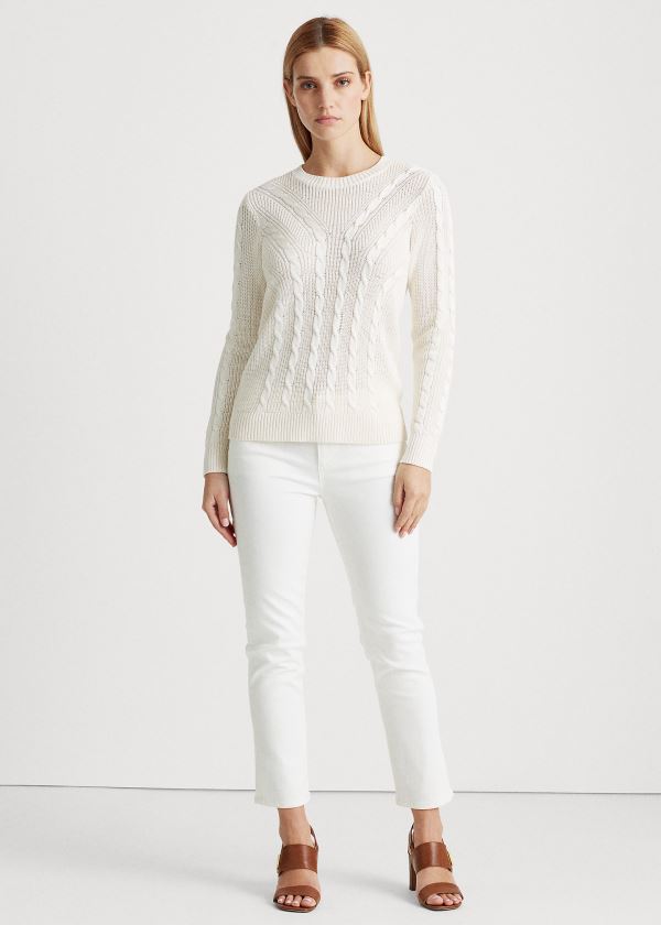 Suéter Ralph Lauren Cable-Knit Crewneck Mulher 09413-GXHP